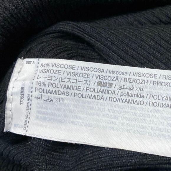 MNG Mango Black Long Sleeve Ribbed Knit Button Up Long Cardigan Sweater Size L - Picture 4 of 4